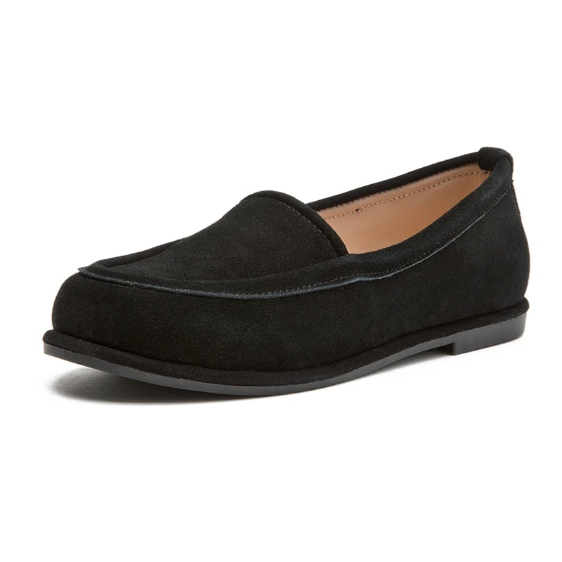 Black loafer shoe on a white background