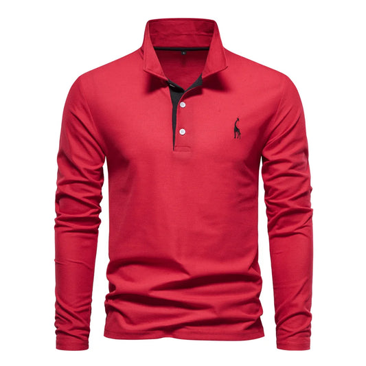 VALORIA | Men’s Embroidered Long Sleeve Polo Shirt long sleeve design