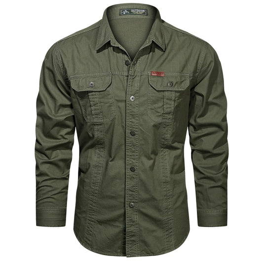 VALORIA | Men’s Long Sleeve Cargo Shirt fashionable cargo style with multiple storage pockets