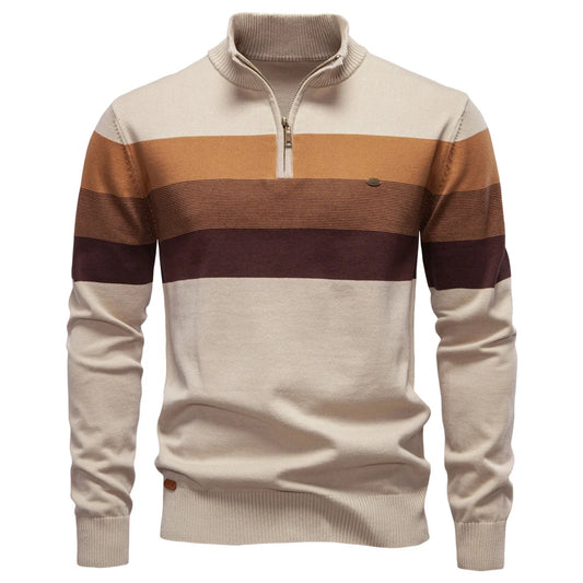 VALORIA | Men’s Patchwork Sweater Long Sleeve Top