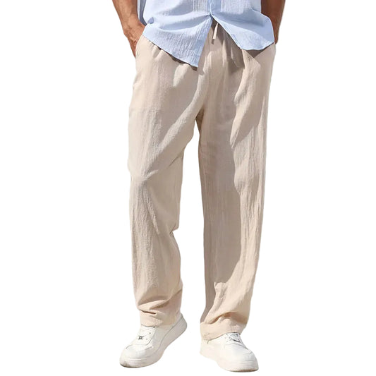 VALORIA | Men’s cotton linen straight-leg pants breathable lightweight design
