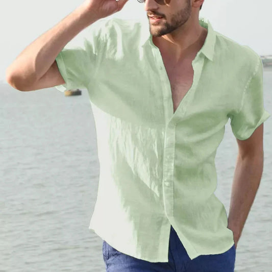 VALORIA | Men’s lapel button shirt smart casual design