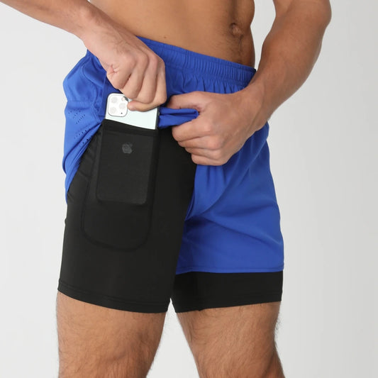 VALORIA | Men’s lightweight 2-in-1 quick-dry gym shorts with built-in compression liner