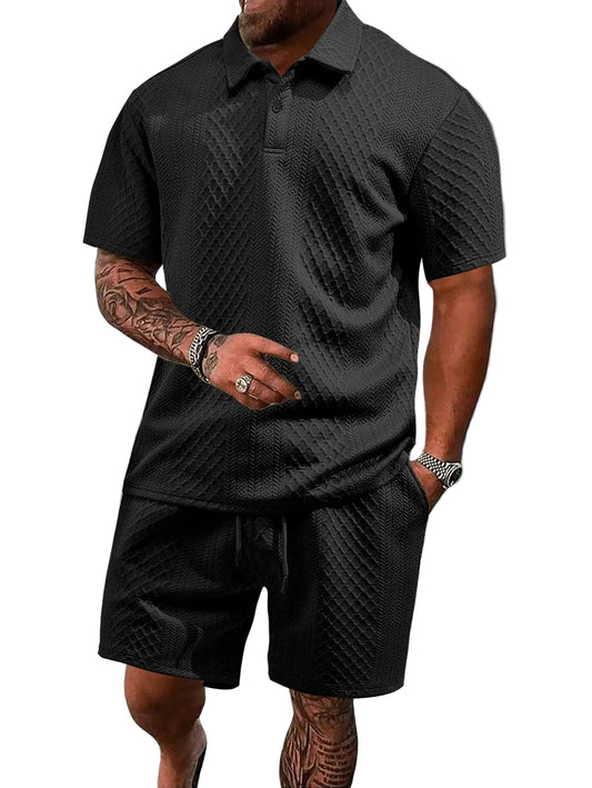 VALORIA | Men’s polo shirt and shorts set breathable summer design