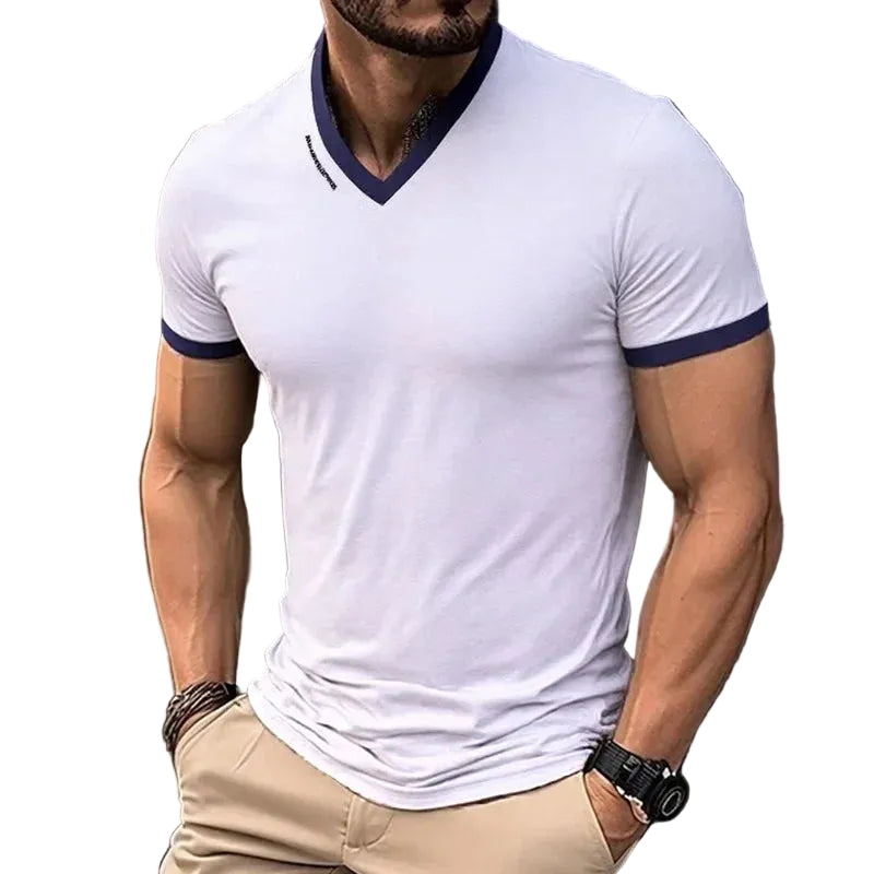 VALORIA | Men’s premium printed V-neck shirt breathable everyday wear