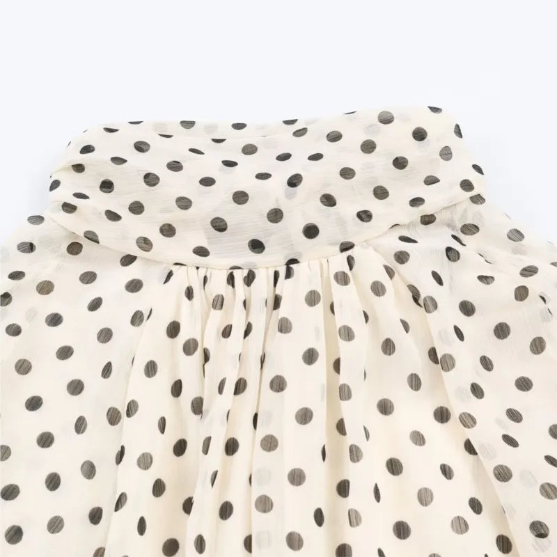 VALORIA | Women’s Polka Dot Slim Blouse soft lightweight blouse for spring and summer fashion