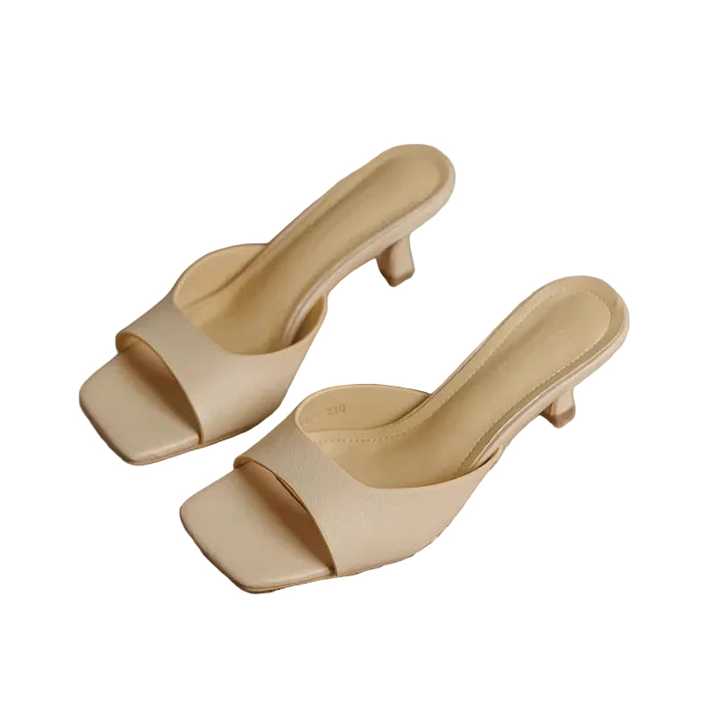 VALORIA | Women’s Square-Toe High Heel Mules fashionable women's heels with contemporary elegance