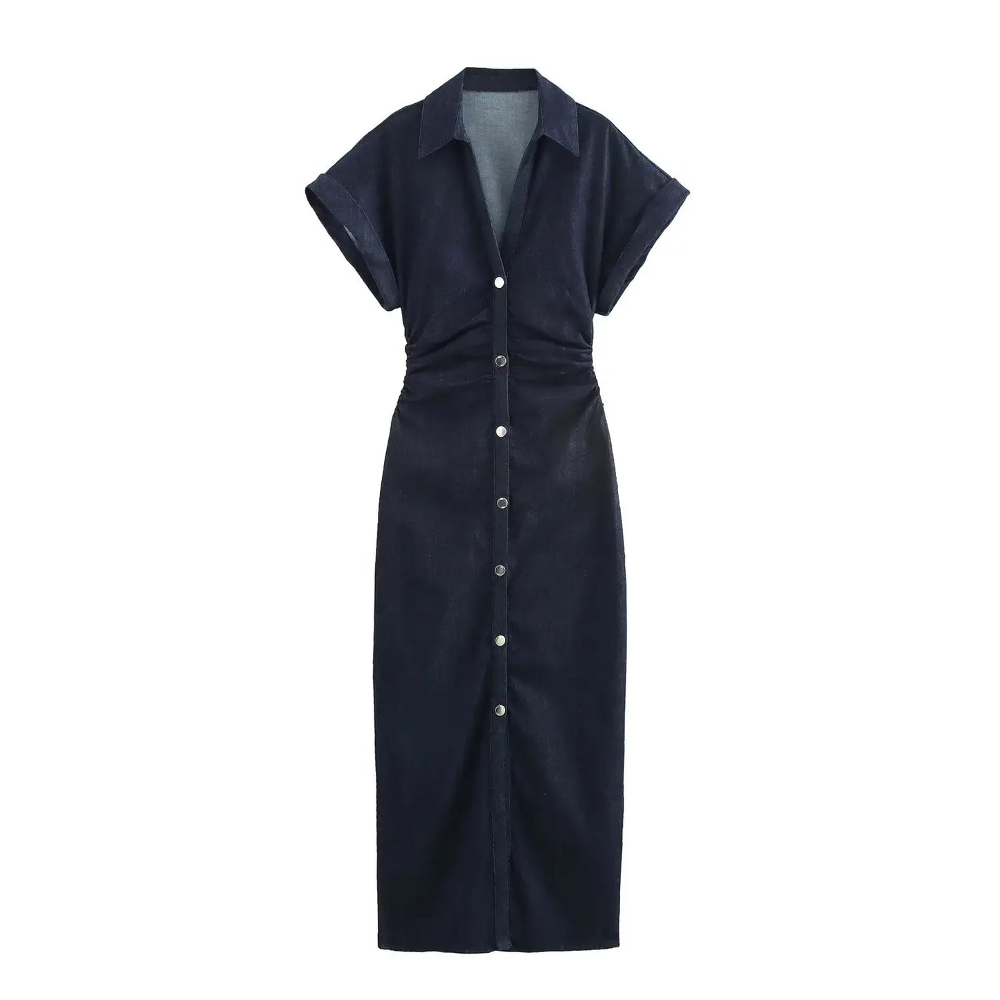 VALORIA | Women’s breathable denim midi shirt dress for all-day comfort and effortless style