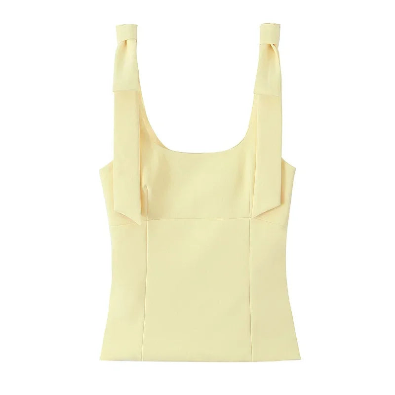 VALORIA | Women’s comfortable bow backless crop top with lightweight breathable fabric