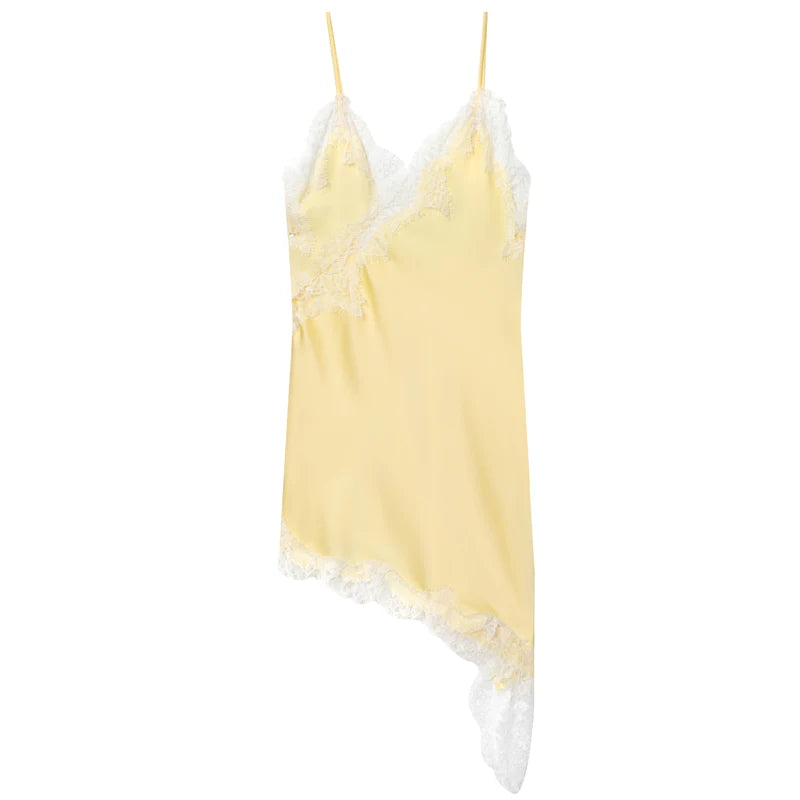 VALORIA | Women’s lace asymmetric slip dress perfect for vacations, cocktail parties and special events