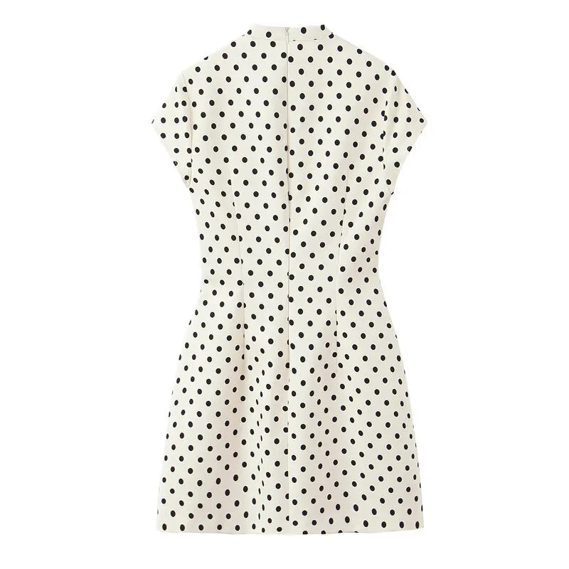 VALORIA | Women’s polka dot bow mini dress ideal for pairing with sandals, heels and stylish accessories