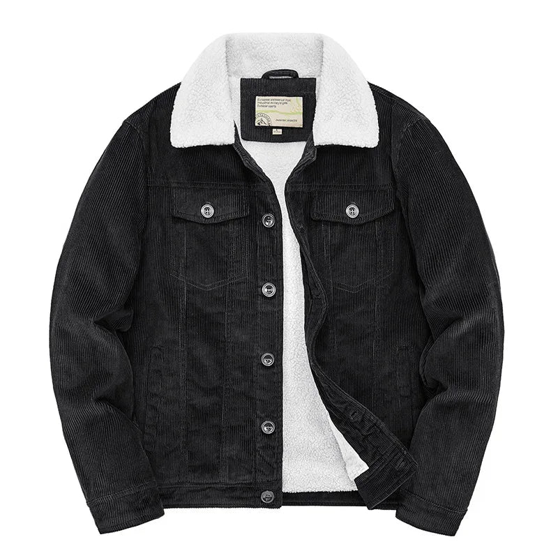 VALORIA | Men’s Corduroy Sherpa Lined Trucker Jacket