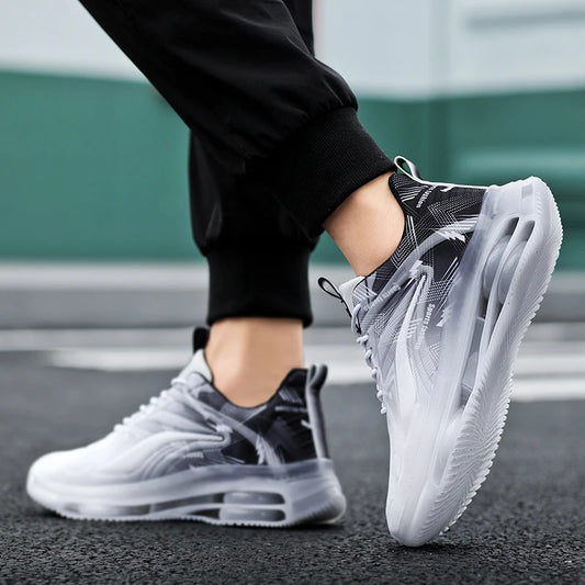 VALORIA | Air mesh patchwork sneakers fashionable mixed texture design