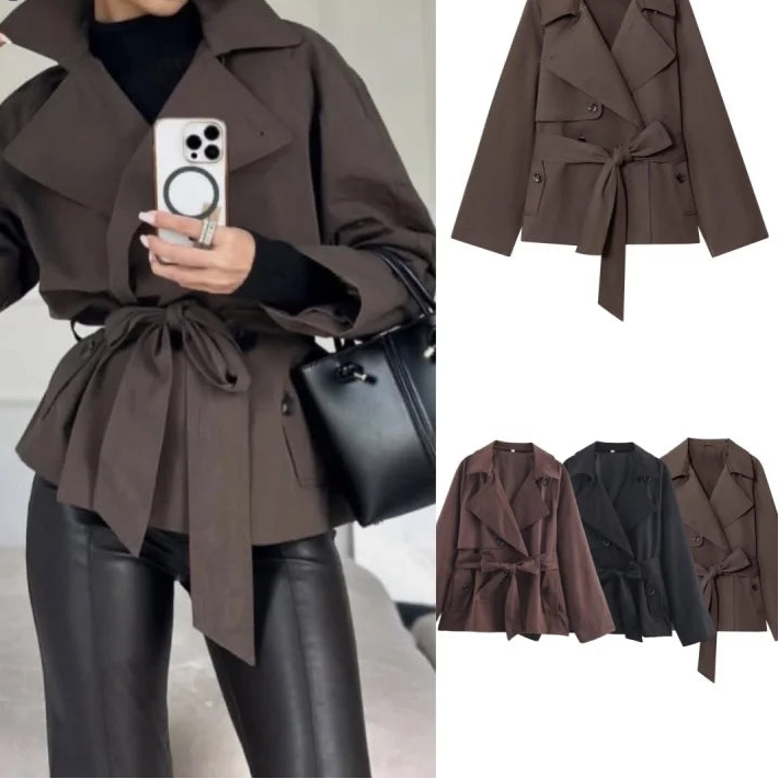 VALORIA | British Style Belted Trench Coat for Women