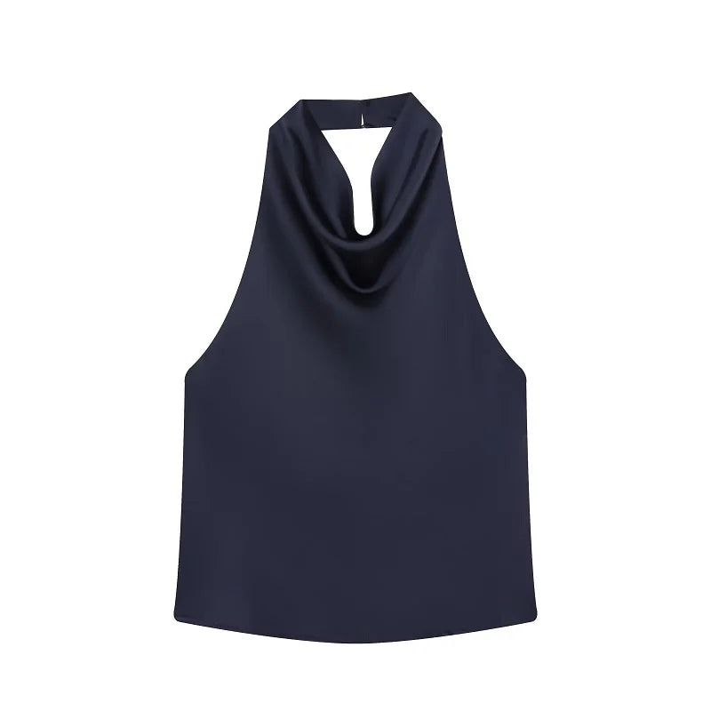 VALORIA | Elegant women’s satin halter cami top blending timeless style