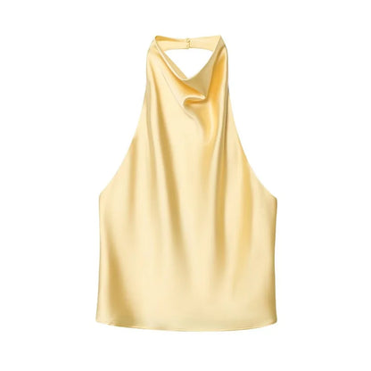 VALORIA | Elegant women’s satin halter cami top blending timeless style, luxury 