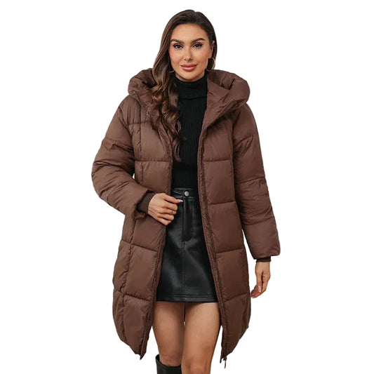 VALORIA | Long Hooded Down Puffer Jacket for Women