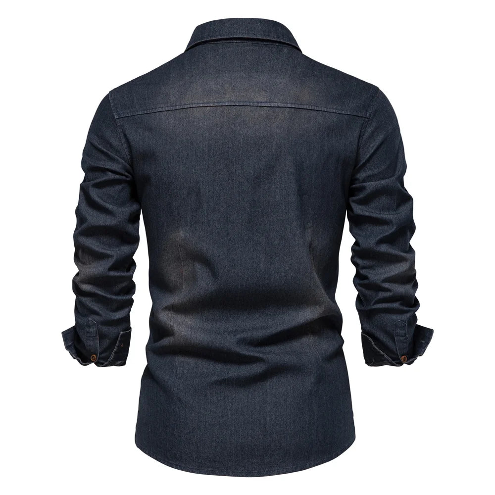 VALORIA | Men’s Cotton Denim Shirt for Everyday Wear