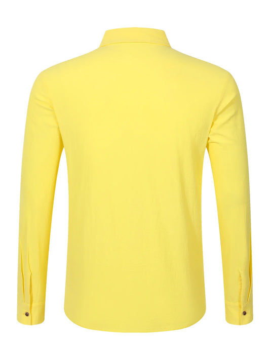 VALORIA | Men’s Cotton Hemp Pocket Shirt breathable natural fabric with practical pocket design
