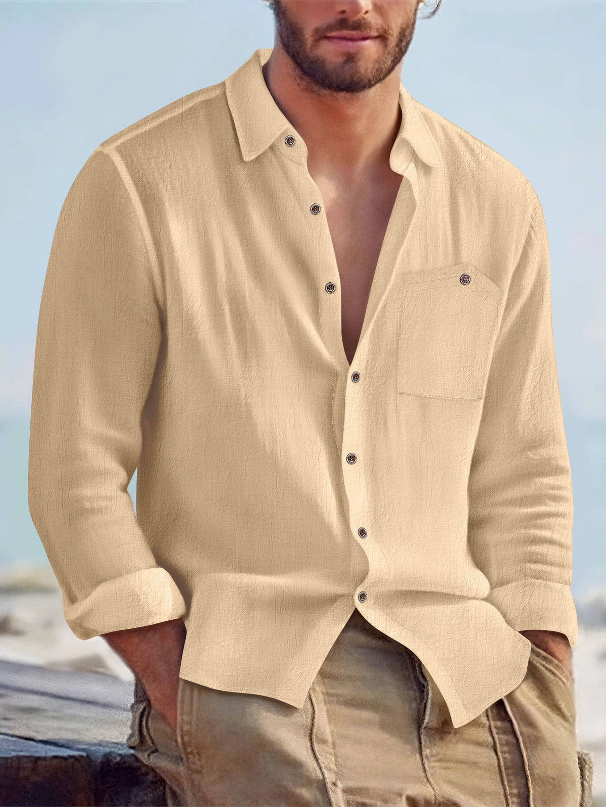VALORIA | Men’s Cotton Hemp Pocket Shirt lightweight men's clothing combining comfort and style
