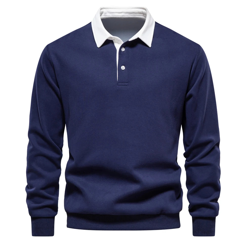 VALORIA | Men’s Cotton Polo Neck Sweatshirt