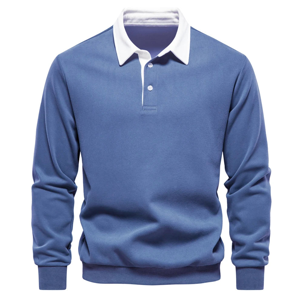 VALORIA | Men’s Cotton Polo Neck Sweatshirt Classic Style