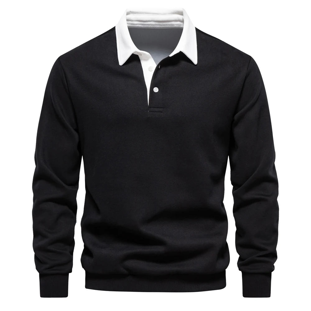 VALORIA | Men’s Cotton Polo Neck Sweatshirt for Everyday Wear