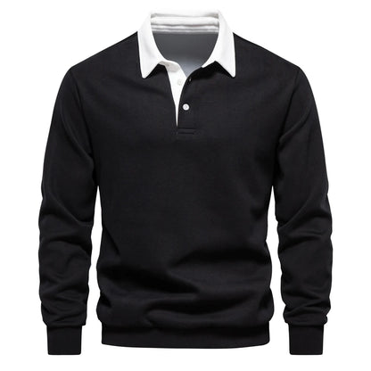 VALORIA | Men’s Cotton Polo Neck Sweatshirt for Everyday Wear