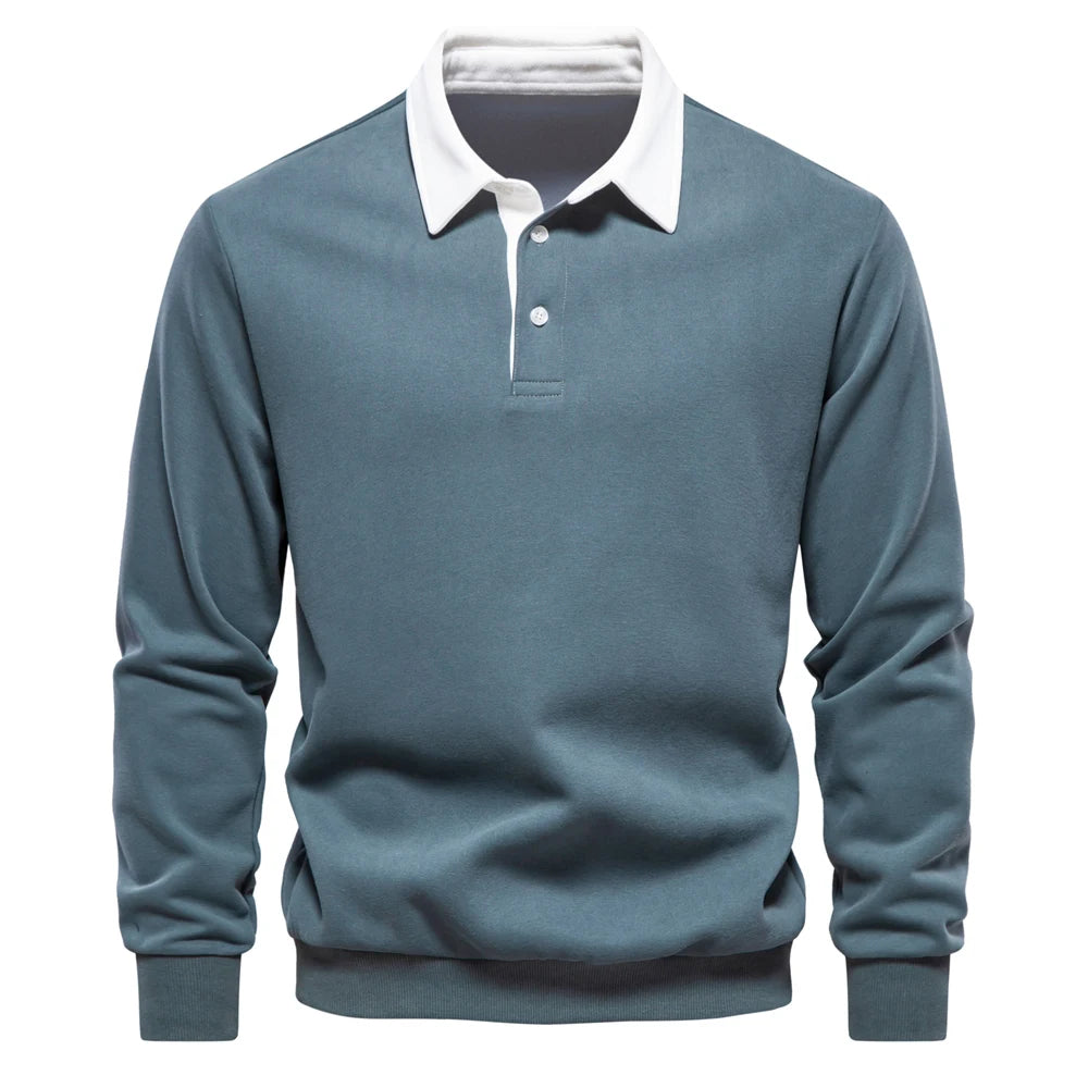 VALORIA | Men’s Cotton Polo Sweatshirt Stylish Design