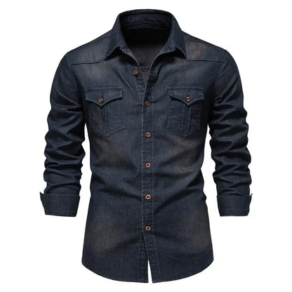 VALORIA | Men’s Denim Cotton Shirt