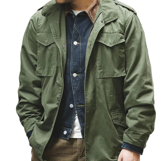 VALORIA | Men’s Green Vintage Army Jacket front view