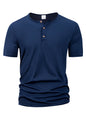 VALORIA | Men’s Henley collar casual T-shirt stylish button design