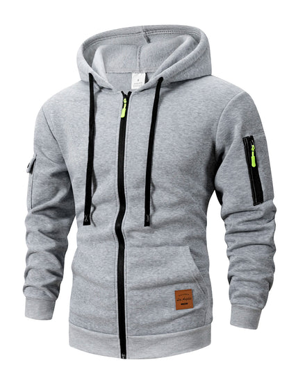 VALORIA | Men’s Hooded Zipper Sweatshirt back view