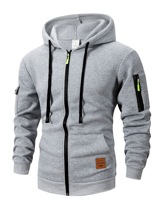 VALORIA | Men’s Hooded Zipper Sweatshirt back view