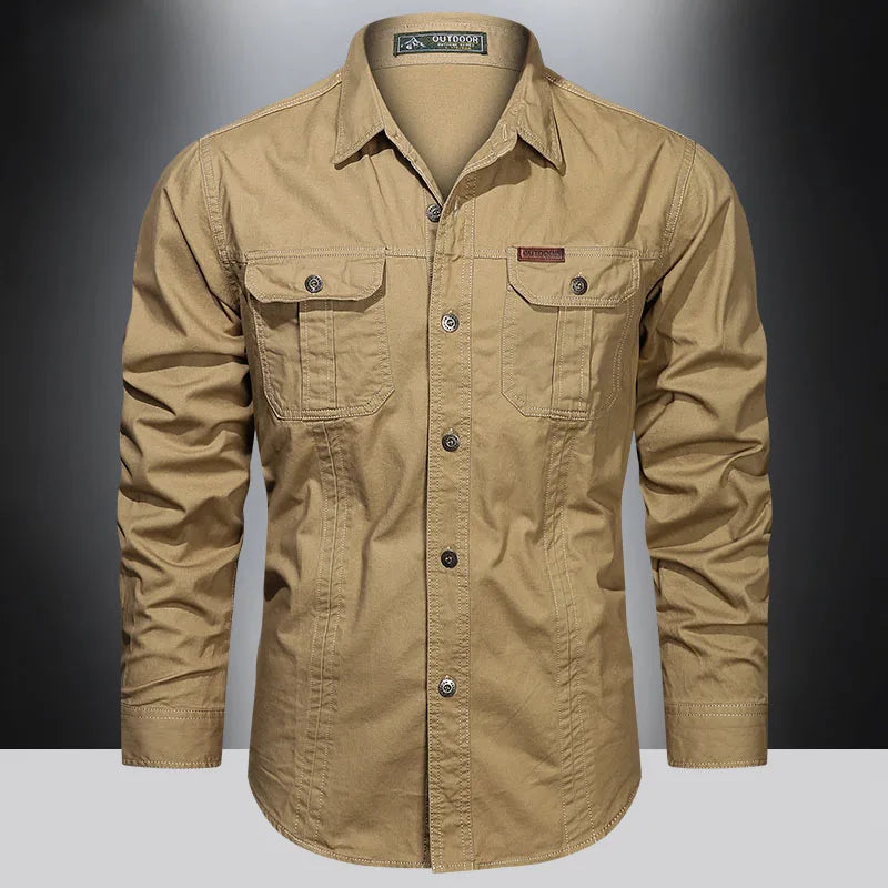 VALORIA | Men’s Long Sleeve Cargo Shirt durable long sleeve shirt with functional pocket details