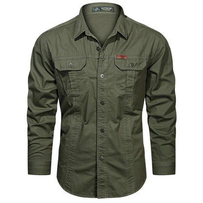 VALORIA | Men’s Long Sleeve Cargo Shirt fashionable cargo style with multiple storage pockets
