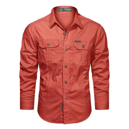 VALORIA | Men’s Long Sleeve Cargo Shirt practical button-down shirt combining comfort and functionality