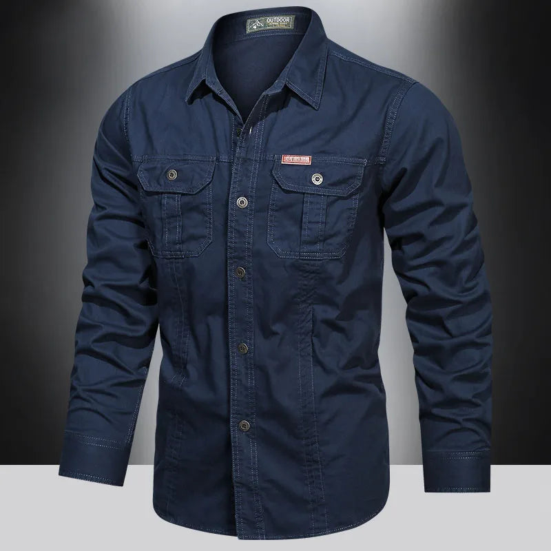 VALORIA | Men’s Long Sleeve Cargo Shirt relaxed fit for comfortable movement and daily activities