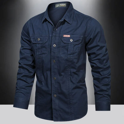 VALORIA | Men’s Long Sleeve Cargo Shirt relaxed fit for comfortable movement and daily activities