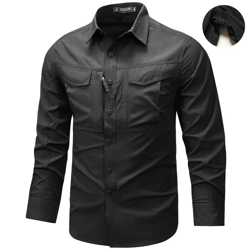 VALORIA | Men’s Long Sleeve Multi Pocket Shirt