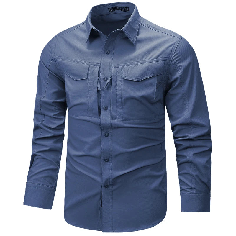 VALORIA | Men’s Long Sleeve Multi Pocket Shirt comfortable long sleeve shirt for autumn and spring
