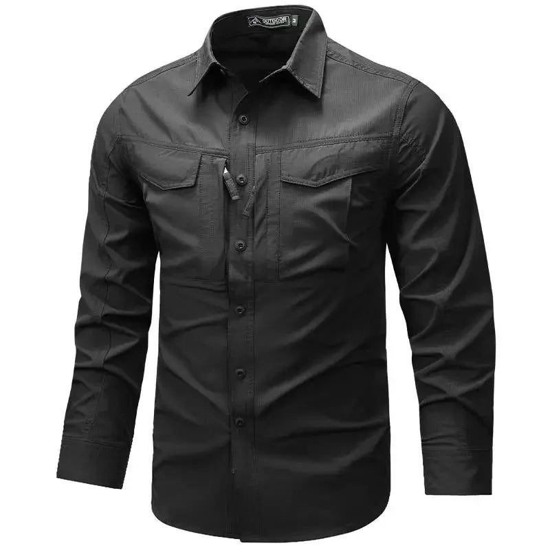 VALORIA | Men’s Long Sleeve Multi Pocket Shirt durable men's shirt with functional pocket details