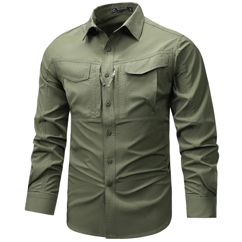 VALORIA | Men’s Long Sleeve Multi Pocket Shirt lightweight shirt for everyday comfort