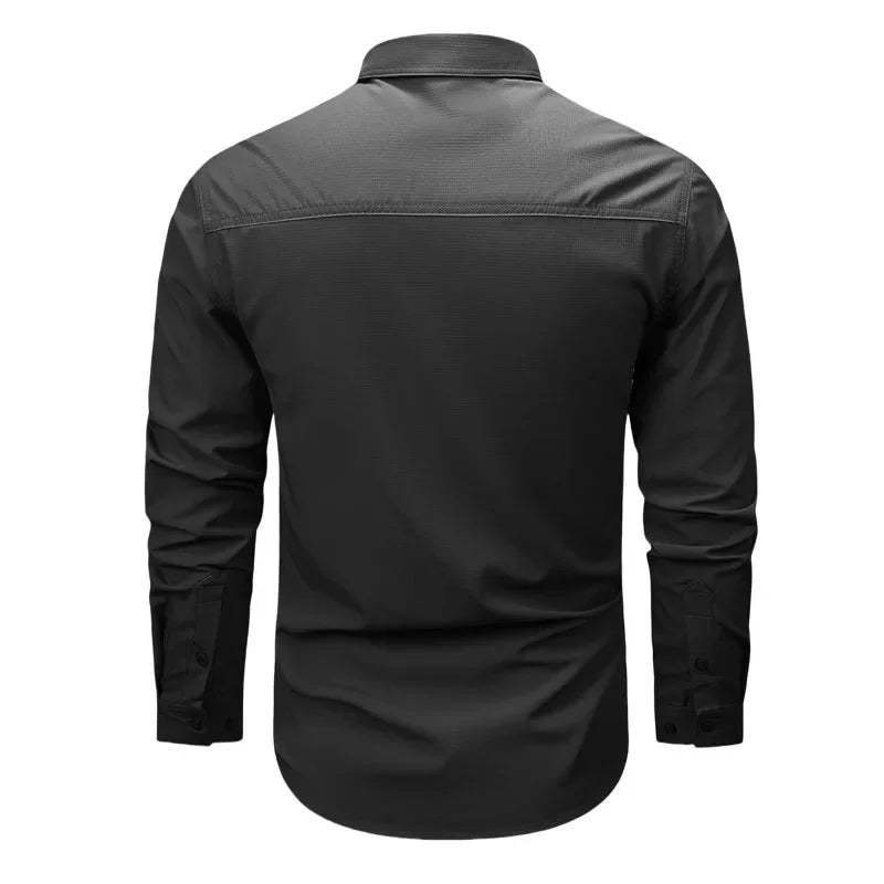 VALORIA | Men’s Long Sleeve Multi Pocket Shirt practical utility pockets for convenient storage