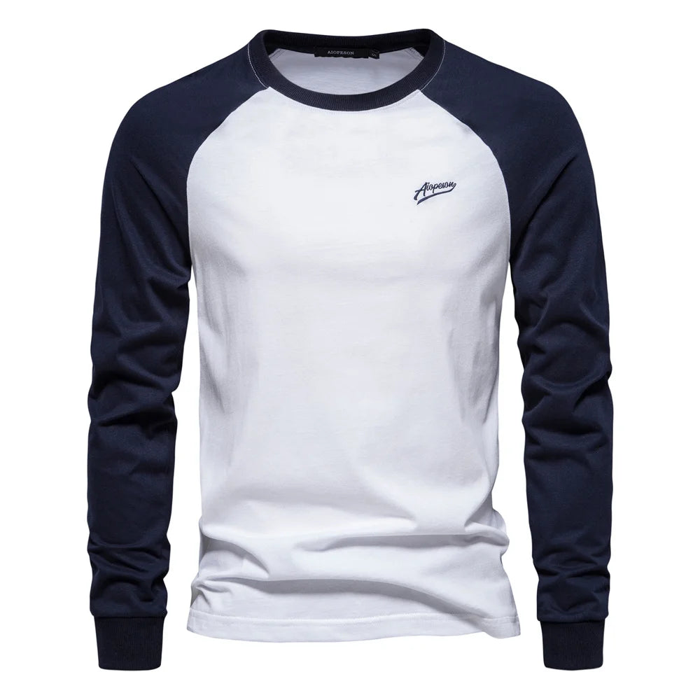 VALORIA | Men’s Long Sleeve Patchwork Cotton Top