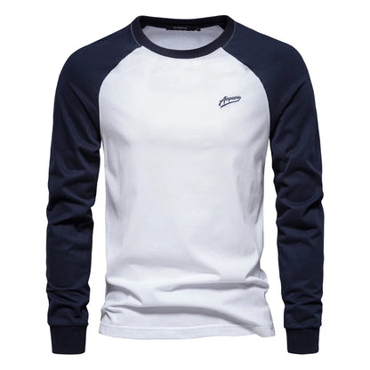 VALORIA | Men’s Long Sleeve Patchwork Cotton Top