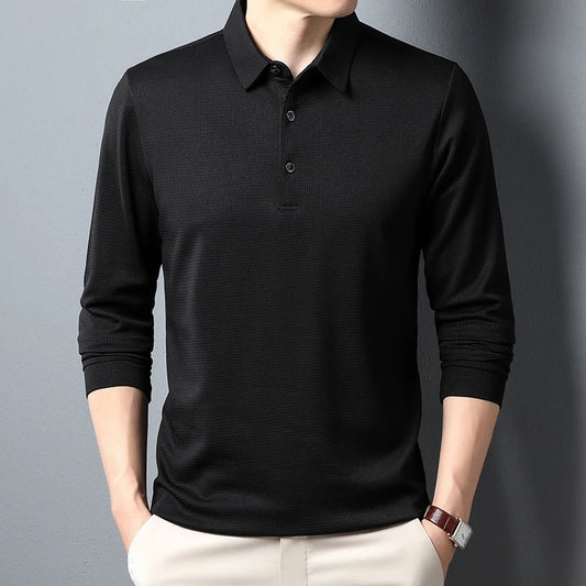 VALORIA | Men’s Long Sleeve Polo Shirt Smart Casual Top