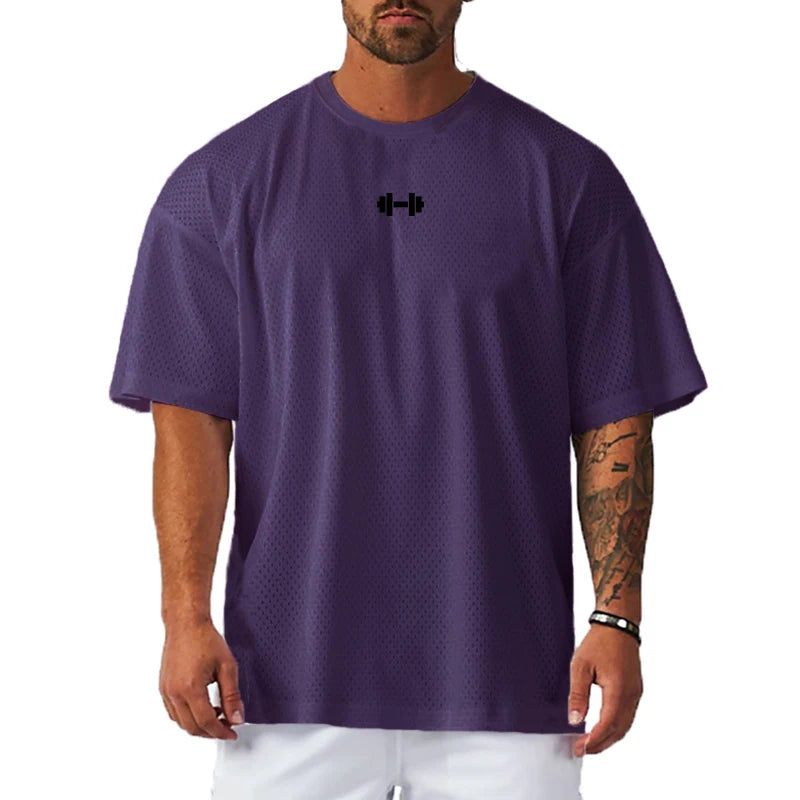 VALORIA | Men’s Oversized Quick-Dry Mesh Shirt moisture-wicking design for active lifestyles