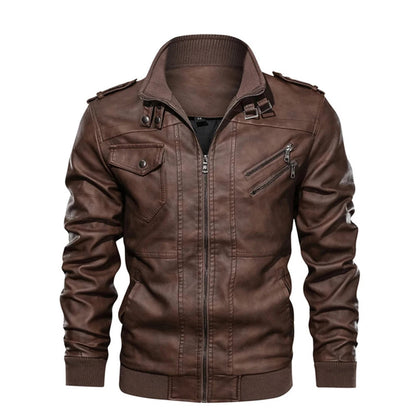 VALORIA | Men’s PU Leather Jacket side view