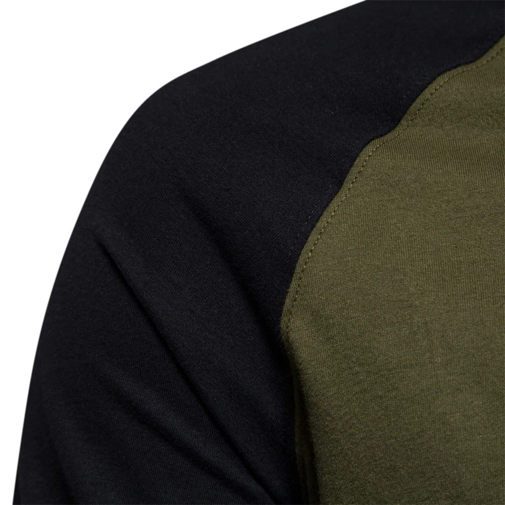 VALORIA | Men’s Patchwork Long Sleeve T-Shirt
